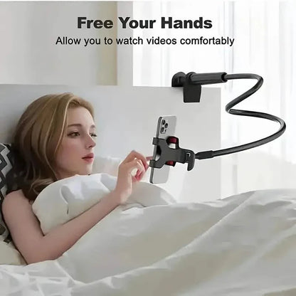 360° Rotating Universal Phone Stand with Flexible Spiral Base for Lazy Browsing