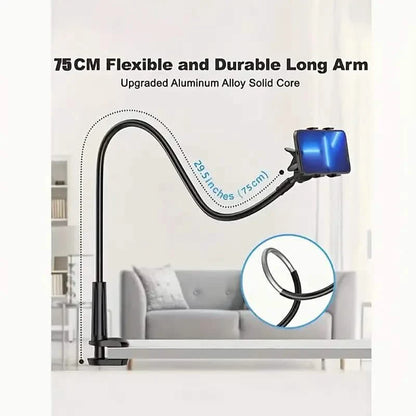 360° Rotating Universal Phone Stand with Flexible Spiral Base for Lazy Browsing