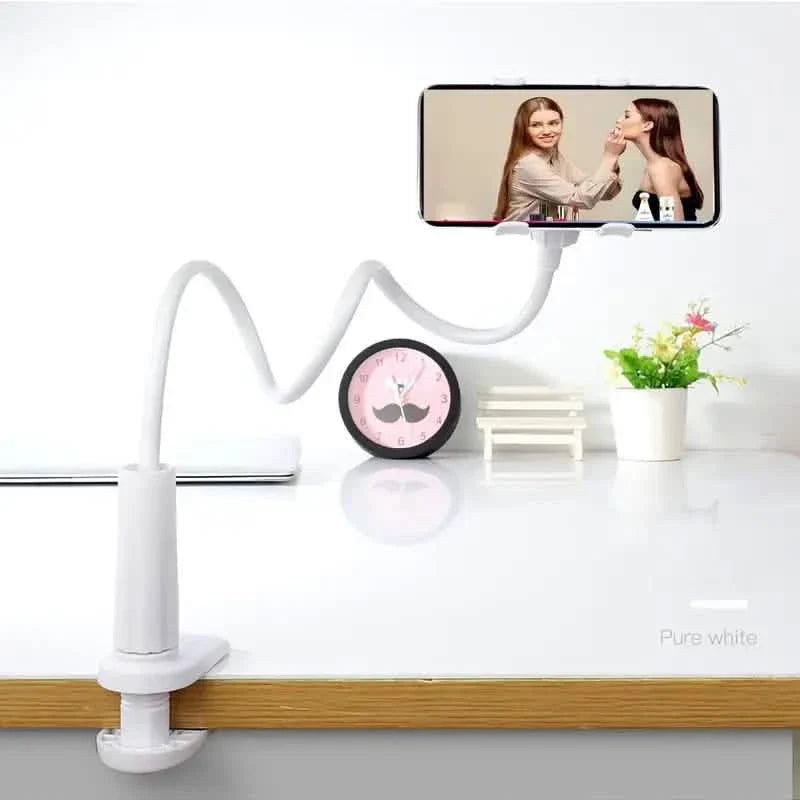 360° Rotating Universal Phone Stand with Flexible Spiral Base for Lazy Browsing