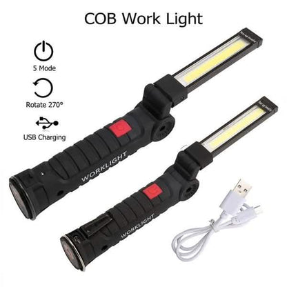 360° Rotation Inspection Lamp LED + COB Flexible Cordless Rechargeable Work Light