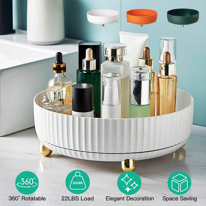 360¬∞ Spinning Perfume Cosmetic Storage Tray 22Lbs Load