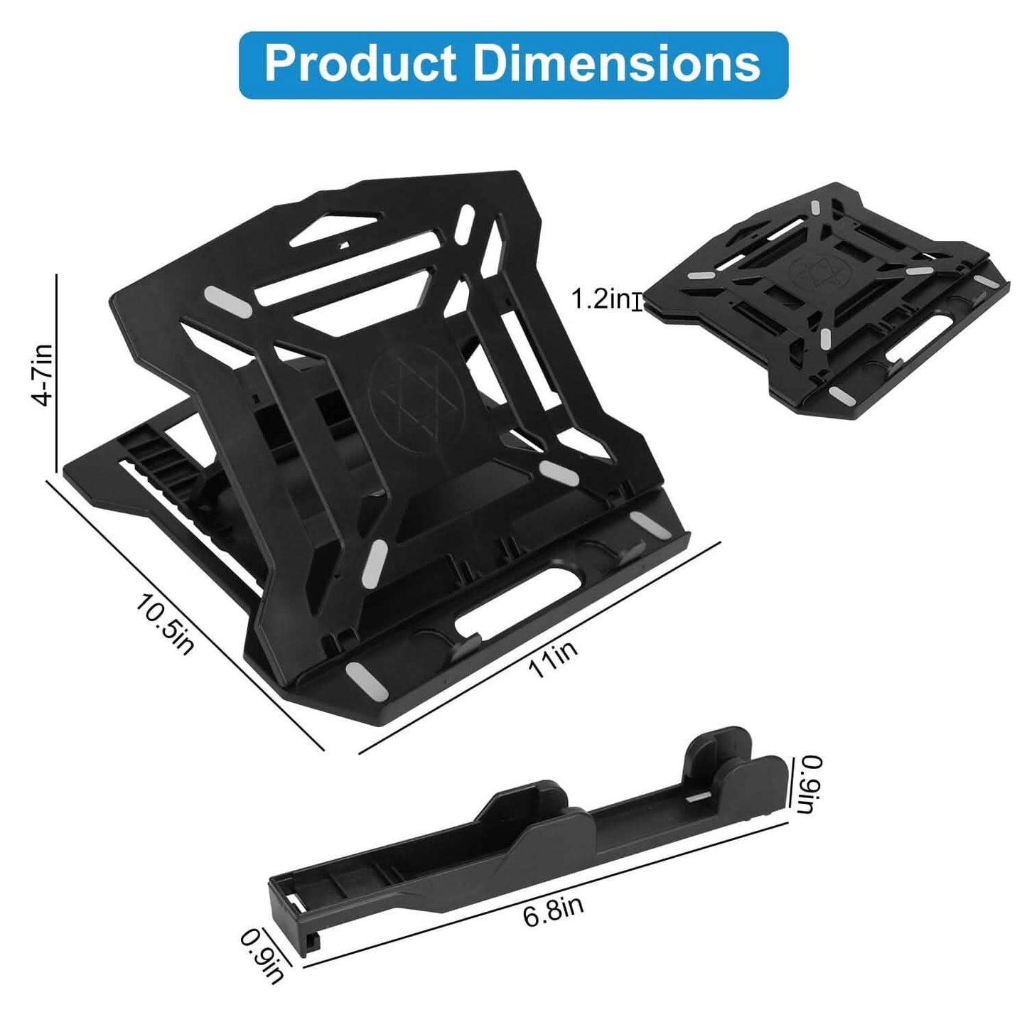 360º Rotating Laptop Riser Stand with Phone Stand 8 Level Adjustable Height