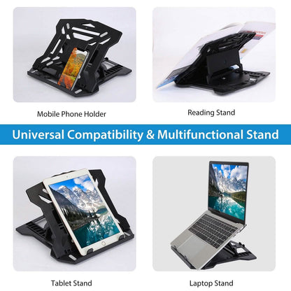 360º Rotating Laptop Riser Stand with Phone Stand 8 Level Adjustable Height