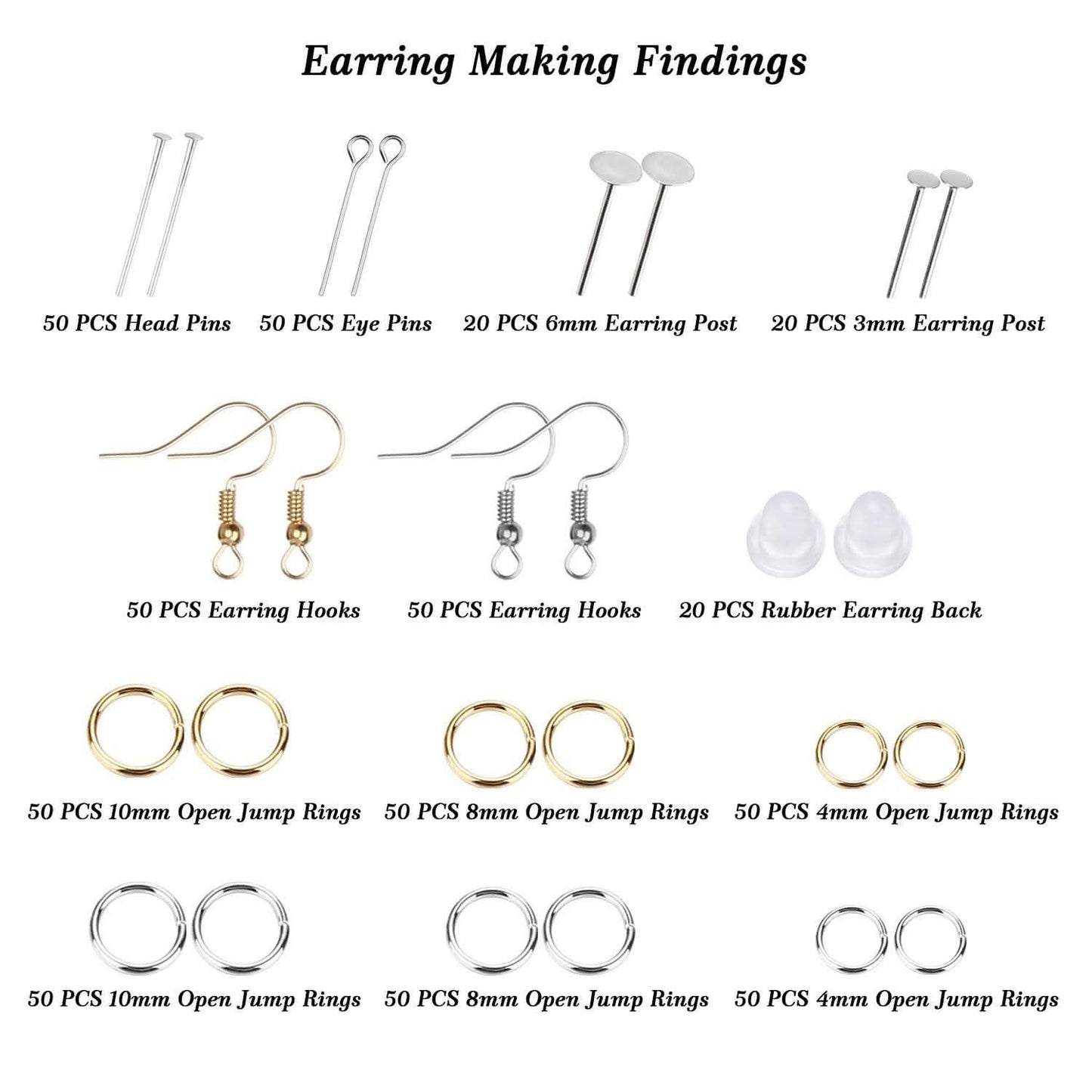 366-Pieces: Jewelry Making Silicone Earring Necklace Pendant Resin Casting Molds