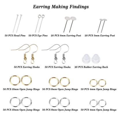 366-Pieces: Jewelry Making Silicone Earring Necklace Pendant Resin Casting Molds