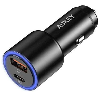 AUKEY 36W LED Car Charger CC-Y18S Dual USB-C/USB-A