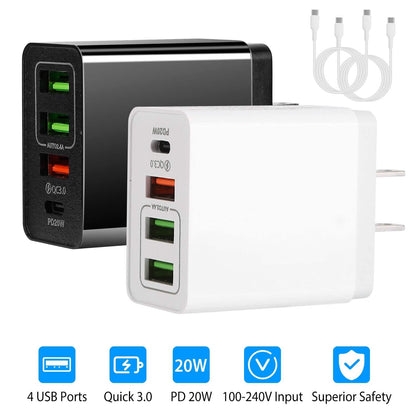36W USB C 4-Port Fast Charger