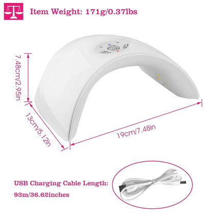 36W UV LED Lamp Nail Gel Dryer 12 LED Sensor Gel Curing Machine