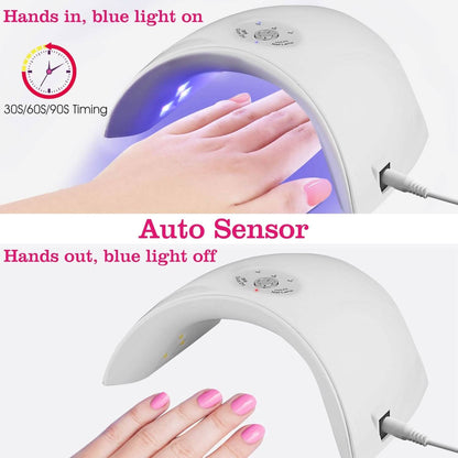 36W UV LED Lamp Nail Gel Dryer 12 LED Sensor Gel Curing Machine