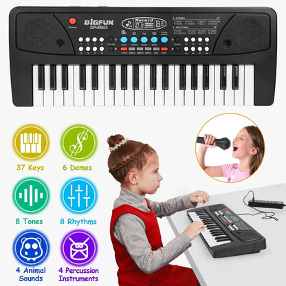 37 Keys Digital Music Electronic Keyboard Instrument with Microphone