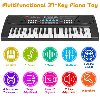 37 Keys Digital Music Electronic Keyboard Instrument with Microphone