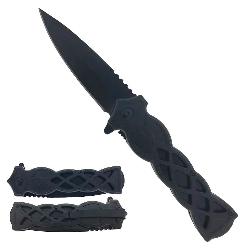 3.75" Weave Pattern Knife with ABS Handle