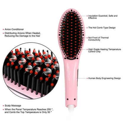 Detangling Hair Straightener Brush - Assorted Colors