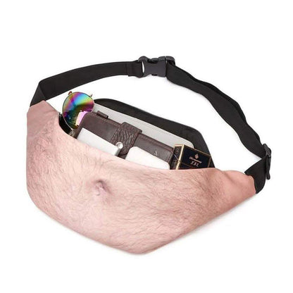 3D Beer Belly Waist Pocket Fanny Pack and Top Prank Gag Gift Travel Carry Pouch