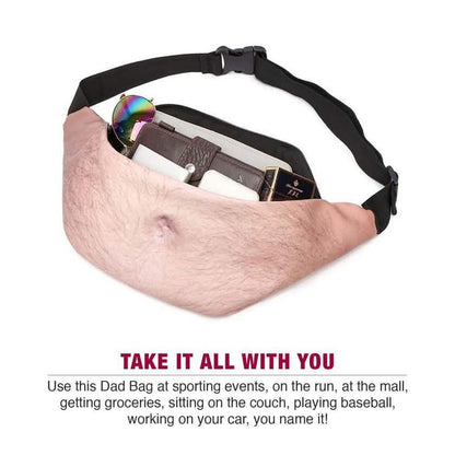 3D Beer Belly Waist Pocket Fanny Pack and Top Prank Gag Gift Travel Carry Pouch