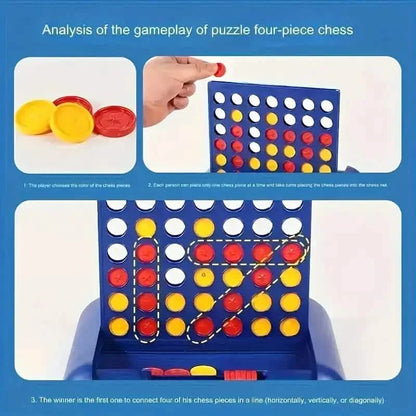 3D Classic A Row Chess, Foldable Board Line Up 4 Game