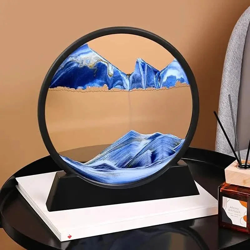 3D Deep Sea Moving Sand Art, Relaxing Kinetic Sandscape Art Table Desktop Decor