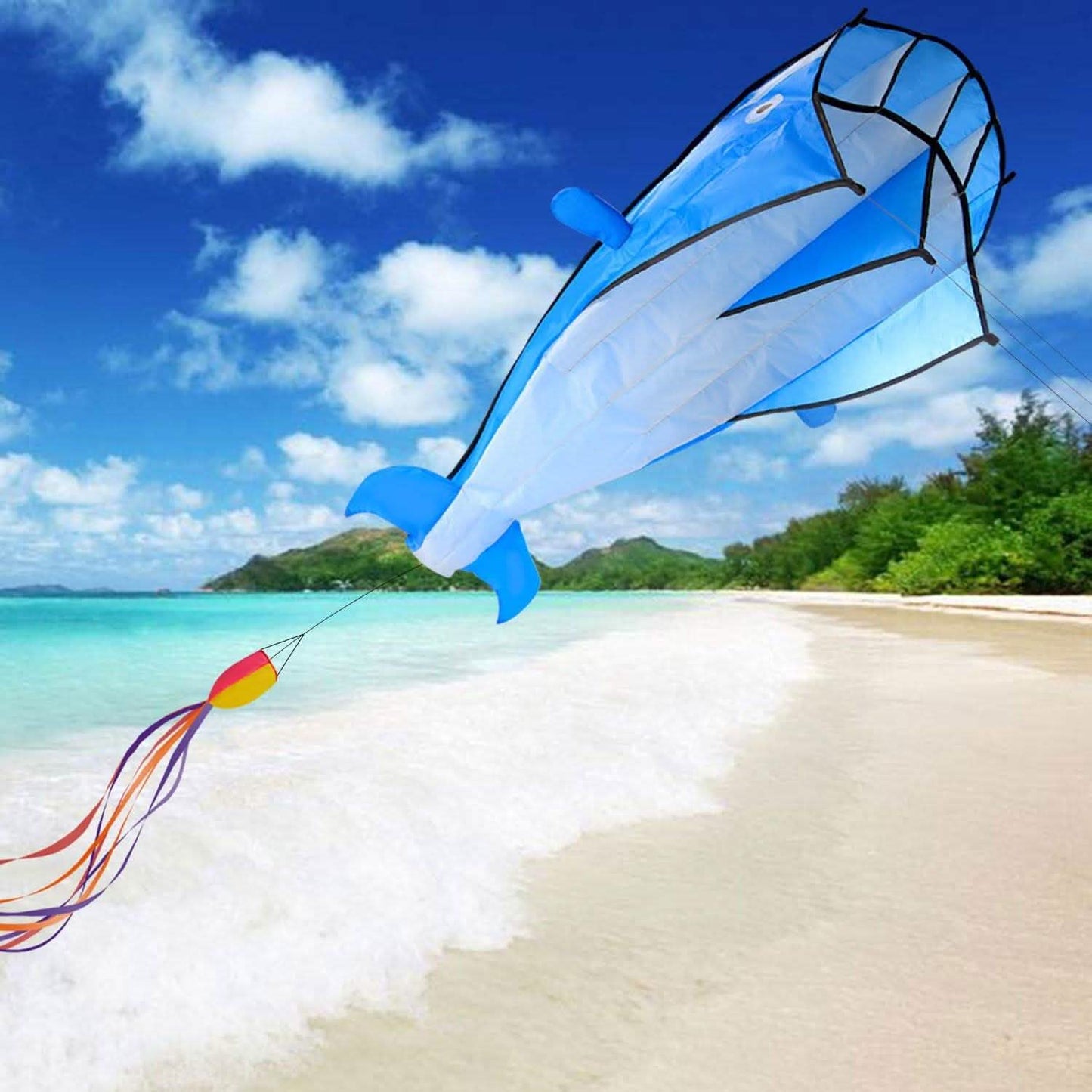 3D Kite Huge Frameless Soft Parafoil Giant Dolphin