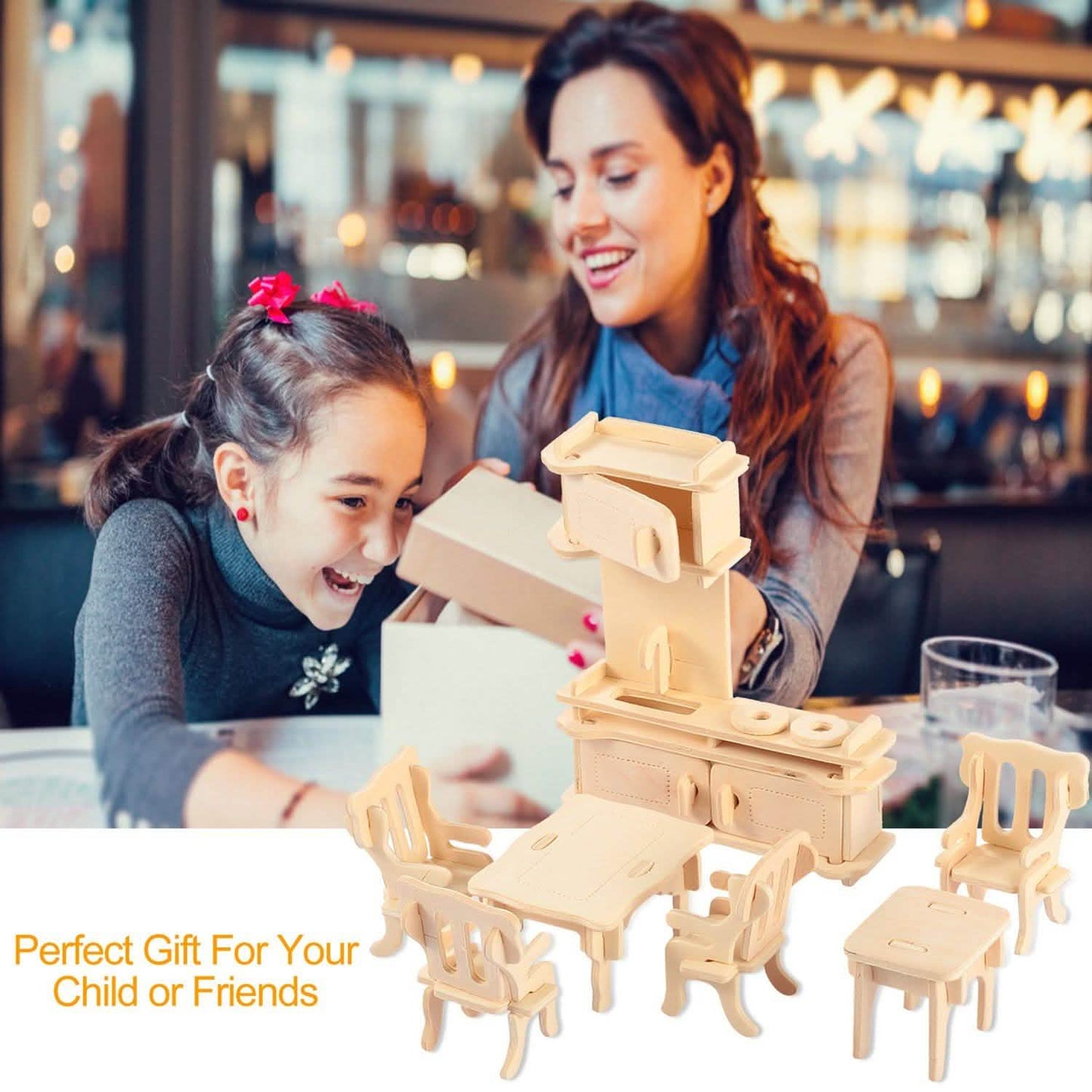 3D Wooden Dollhouse Furniture Puzzles