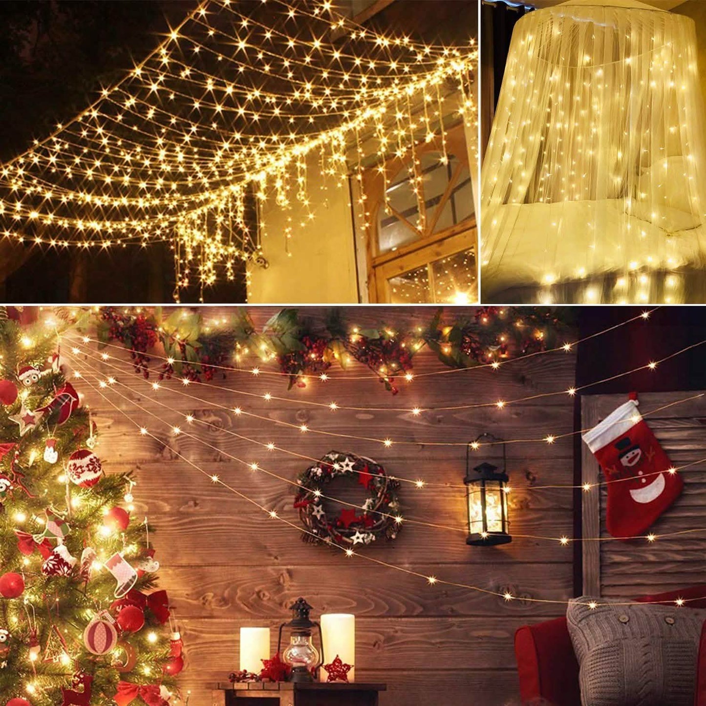3M 300 LEDs String Curtain Light with Remote