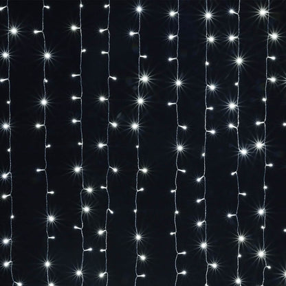 3Mx3M White 300 LED Curtain Fairy String Light 8 Models Garden Patio Party Decoration