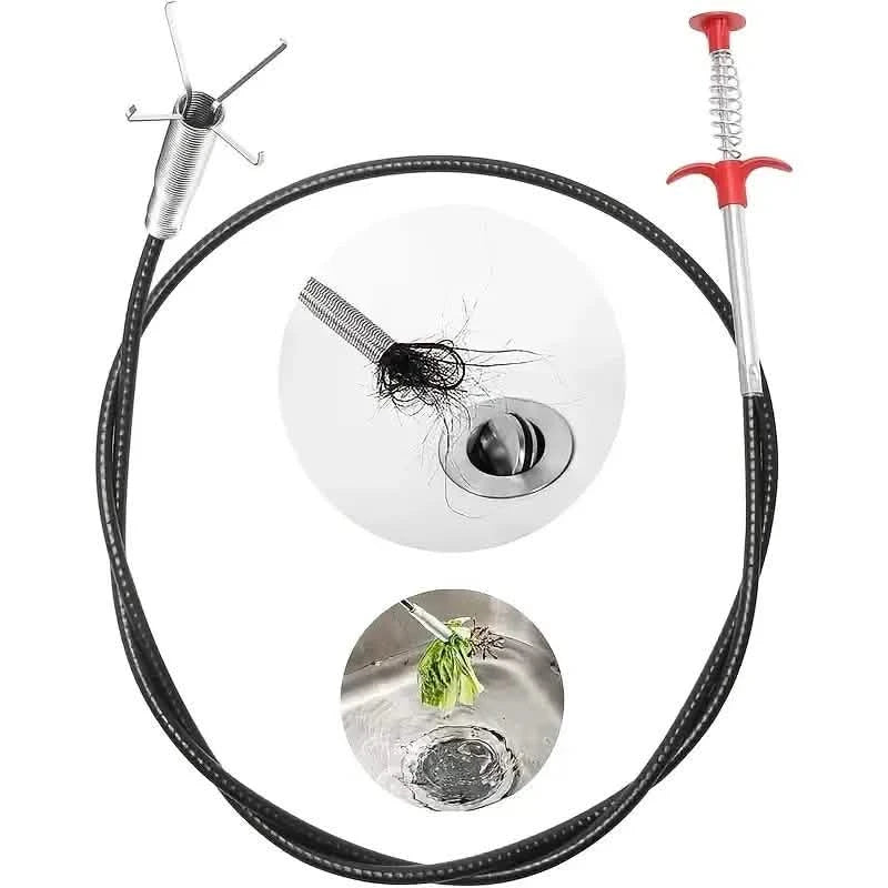 4-Claw Pipe Clog Remover, Spring Plumbing Tool for Kitchen Bathroom, Hair and Debris Catcher