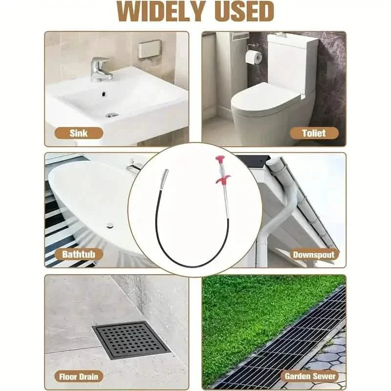 4-Claw Pipe Clog Remover, Spring Plumbing Tool for Kitchen Bathroom, Hair and Debris Catcher