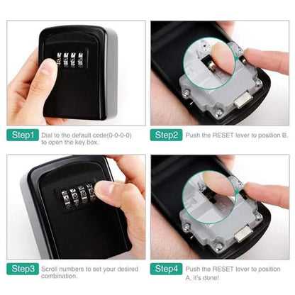 4-Digit Combination Password Wall Mounted Key Storage Lock Box