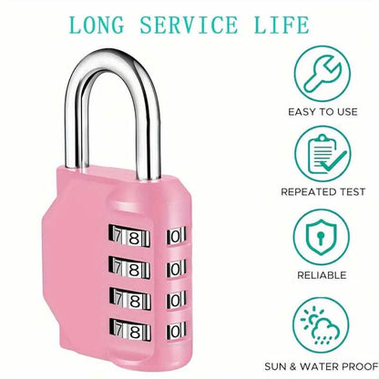 4-Digit Waterproof Zinc Alloy Combination Padlock