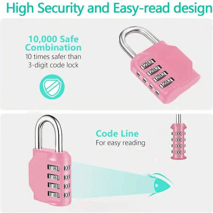 4-Digit Waterproof Zinc Alloy Combination Padlock