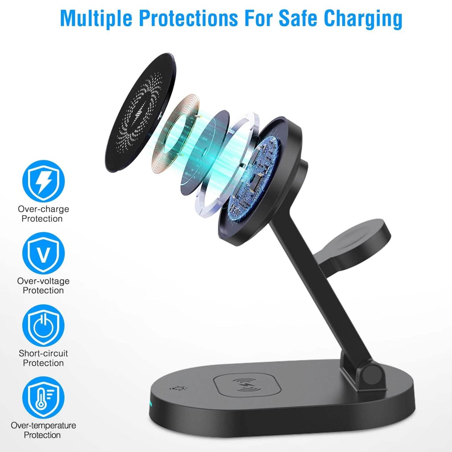 4-in-1 15W Foldable Magnetic Wireless Charging Station