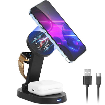 4-in-1 15W Foldable Magnetic Wireless Charging Station