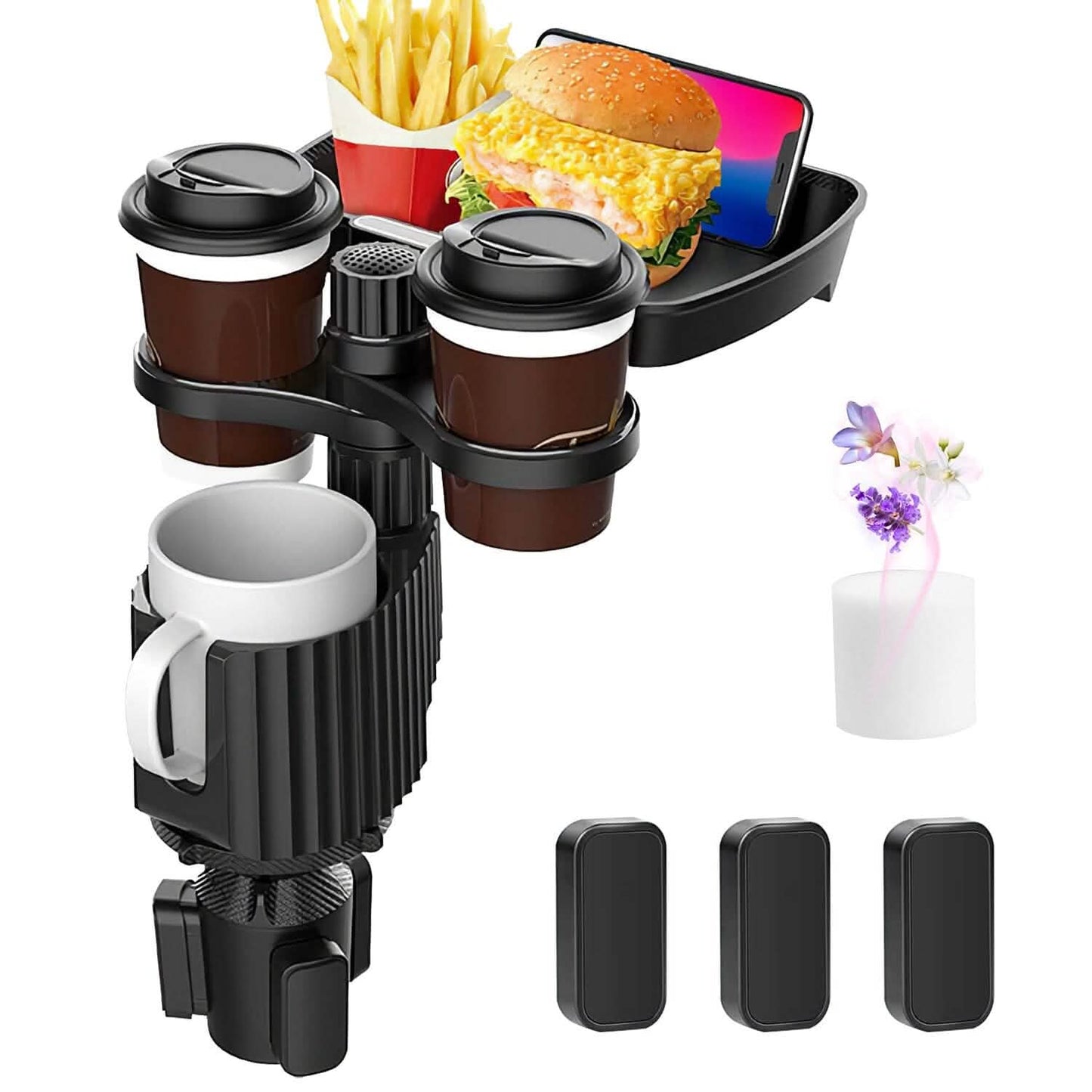 4-in-1 Car Cup Holder Tray Food Table