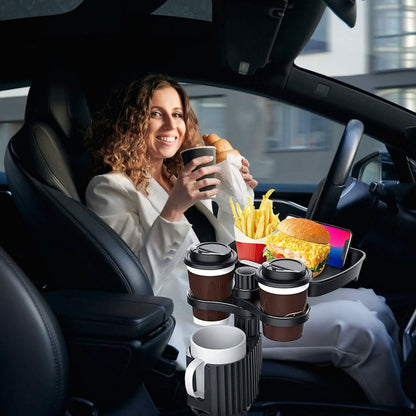 4-in-1 Car Cup Holder Tray Food Table