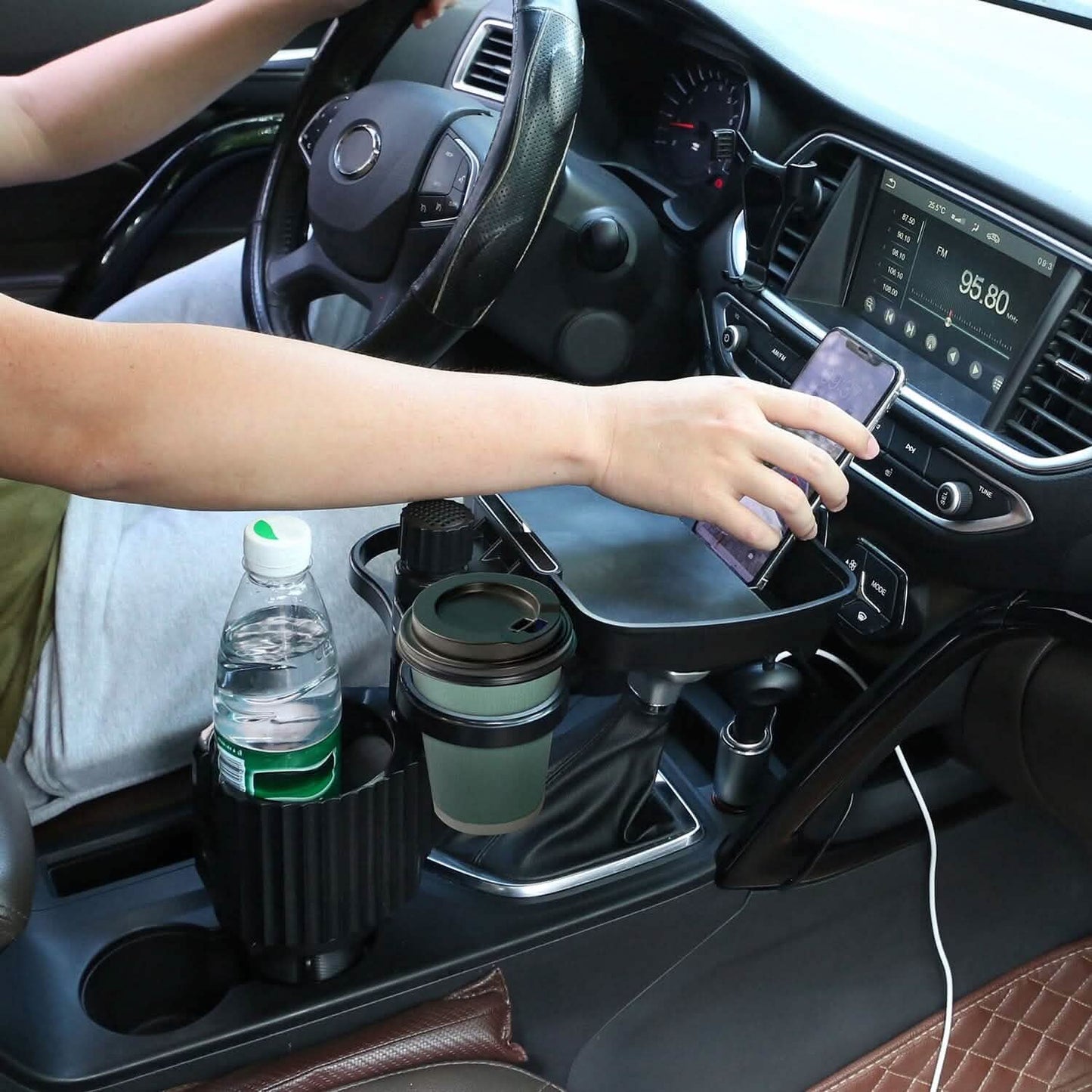 4-in-1 Car Cup Holder Tray Food Table