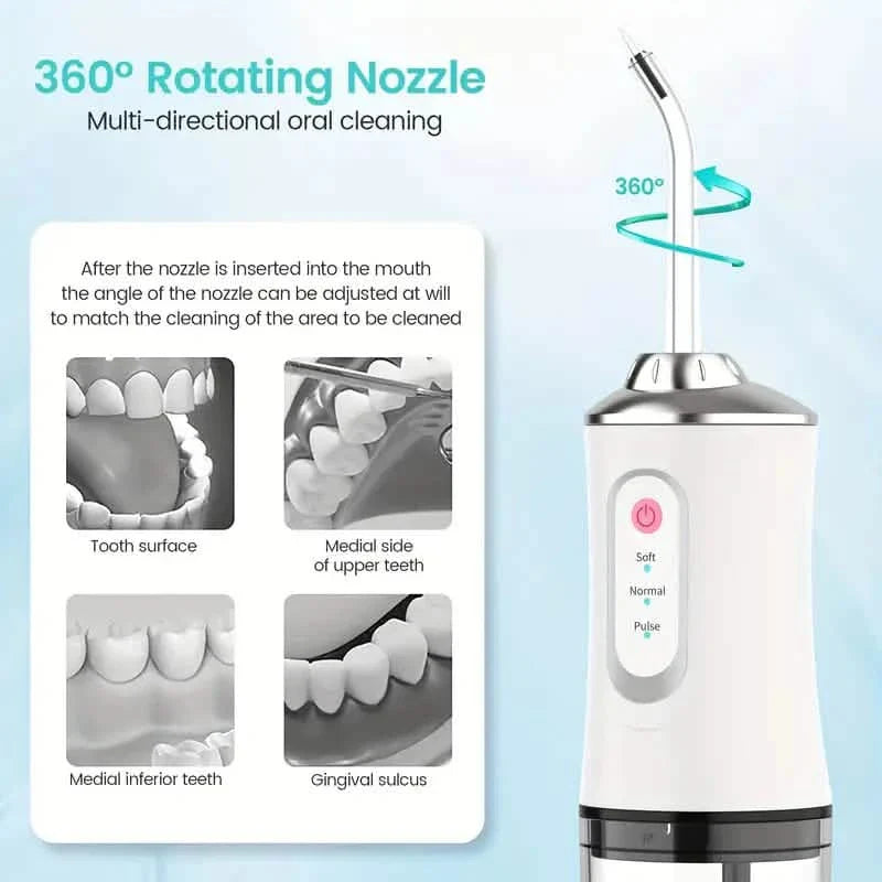 4-in-1 Cordless Water Flossers Oral Irrigator With DIY Mode 4 Jet Tips