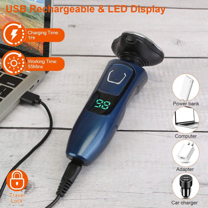 4-In-1 Electric Razor Shaver Rechargeable Cordless