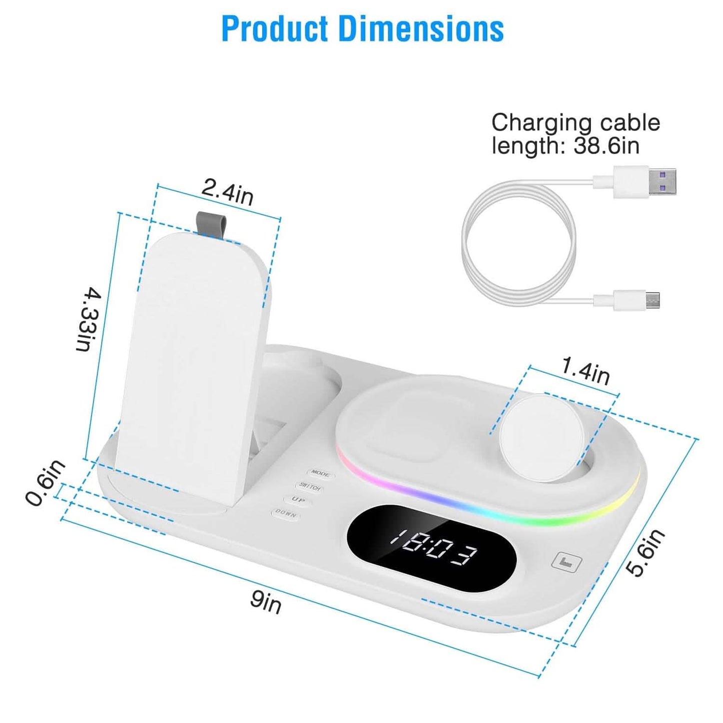 4-in-1 Foldable Wireless Charging Station Stand Dock