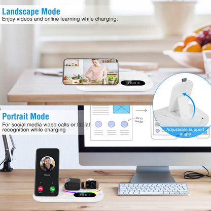 4-in-1 Foldable Wireless Charging Station Stand Dock