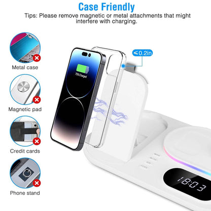 4-in-1 Foldable Wireless Charging Station Stand Dock