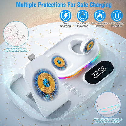4-in-1 Foldable Wireless Charging Station Stand Dock