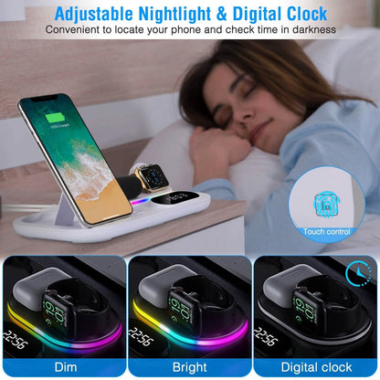 4-in-1 Foldable Wireless Charging Station Stand Dock