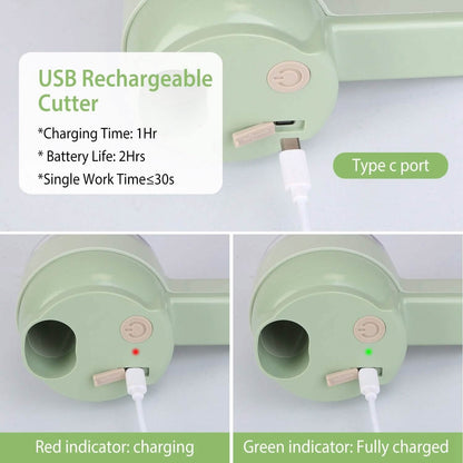 4-in-1 Handheld Electric Vegetable Chopper, Grinder, Slicer and Dicer