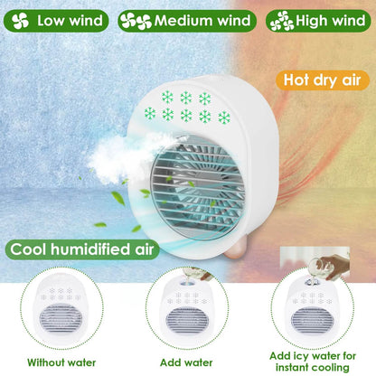 4-in-1 Portable Mini Desktop Water Mist Cooling Air Conditioner