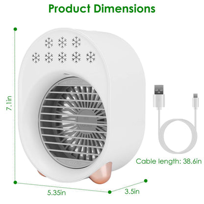 4-in-1 Portable Mini Desktop Water Mist Cooling Air Conditioner