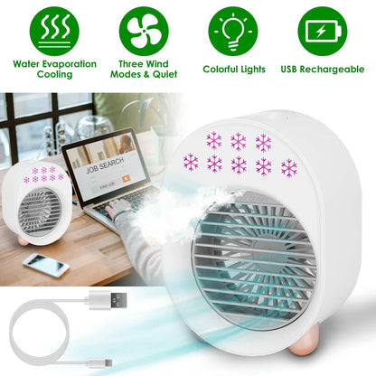 4-in-1 Portable Mini Desktop Water Mist Cooling Air Conditioner