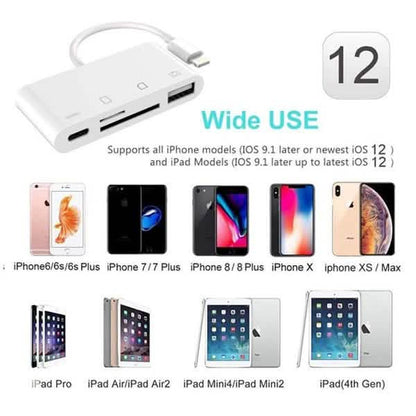 4-in-1 SD/TF Card Reader USB 2.0 Female OTG Adapter Cable