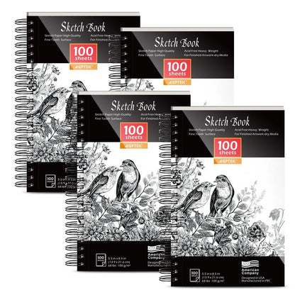 4-Pack: 100 Sheets Sketch Book