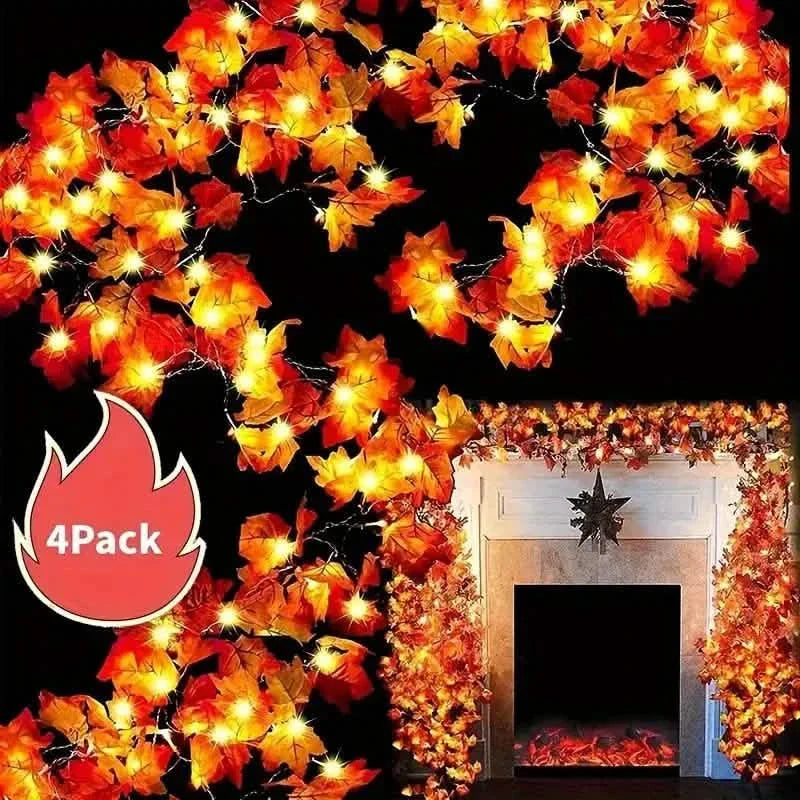 4-Pack: 2M 20LED Fall Garland Fall Decorations LED