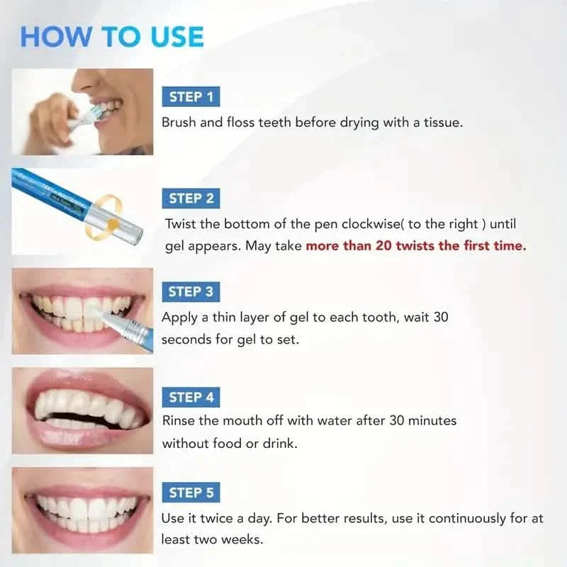 4-Pack: Bright White Mint Flavor 3Ml/0.1Fl Oz Teeth Whitening Gel Pen
